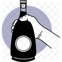 Champagnerflasche halten  Symbol