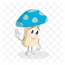 Mascotte Du Logo Champignon En Pose Dadieu Icône