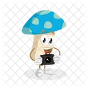 Mascotte De Logo De Champignon Avec Pose De Camera Icône