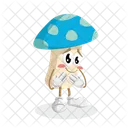 Mascotte Du Logo Champignon Pose Honteuse Icône