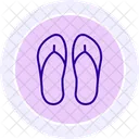 Chanclas Icono Circular De Color Icon