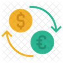 Change Dargent Dollar En Euro Especes Icône