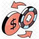 Change De Devises Change De Dollars Jeton De Jeu Icon