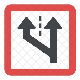 Change Direction Road Sign  Icon