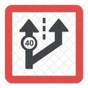 Change Direction Road Sign  Icon