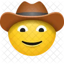 Visage de chapeau de cowboy  Icône