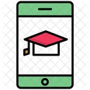 Apprentissage Mobile Chapeau De Diplome Education En Ligne Icône