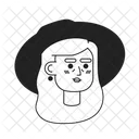 Chapeu De Palha Senior Desenho Animado De Jardineiro Mulher Idosa Icon