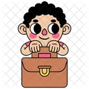 Character holding a briefcase  Icon