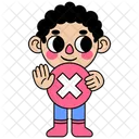 十字ボタンを押しているキャラクター  アイコン