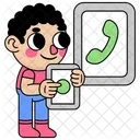 Character making a phone call  Icon