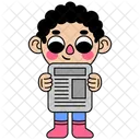 Character with a newspaper  Icon