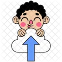 アップロードクラウドを持つキャラクター  アイコン