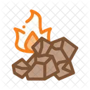Charcoal Fire Mining Icon