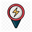 Charging Station Location Filled Line Icon