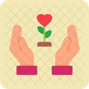 Charity Support Hand Icon