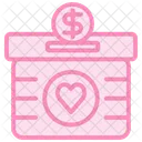 Charity Box Duotone Line Icon Symbol