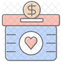 Charity Box Lineal Color Icon Icon