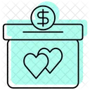 Charity Box Color Shadow Thinline Icon Icon