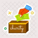 Charity Box Giving Alms Donation Box Icon