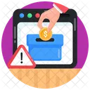 Website Warning Charity Scam Donation Scam Icon
