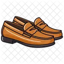 Charm Brown Penny Loafer Shoes  Icon