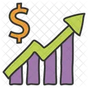 Finance Chart Bar Graph Statistical Presentation Icon