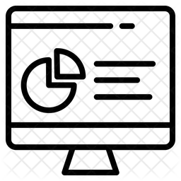 Chart document in monitor computer  Icon