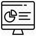 Chart document in monitor computer  Icon