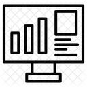 Chart in monitor computer  Icon