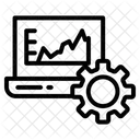 Chart in monitor laptop with setting  Icon