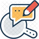 Chat Write Magnifier Icon