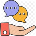 Chat bubble on hand  Icon