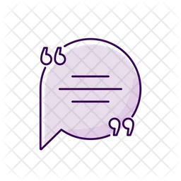 Chat Bubble With Quotation Marks Purple  Icon