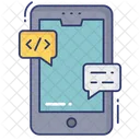 Chat De Codigo Movil Chat De Codificacion Movil Chat De Programacion Icono