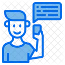 Chat De Usuario Chico Chat Icono
