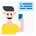 Chat De Usuario Chico Chat Icono