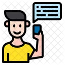 Chat De Usuario Chico Chat Icono
