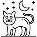 Chaton D Halloween Concept De Malchance Nuit D Halloween Icône