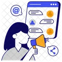 Chat En Ligne Message En Ligne Communication En Ligne Icône