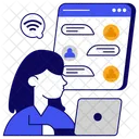 Chat En Ligne Message En Ligne Communication En Ligne Icône