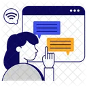 Chat En Ligne Message En Ligne Communication En Ligne Icône