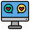 Computadora Mensaje Amor Icono