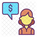 Chat De Finanzas Mujer Financiera Chat Financiero Icon