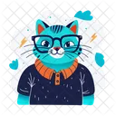 Chat Intelligent Intelligent Lunettes Icon