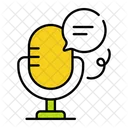 Podcast De Bate Papo Programa De Audio Gravacao De Microfone Ícone