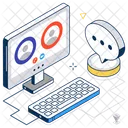 En Ligne Chat Technologie Icon