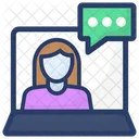 Chat En Linea Redes Sociales Comunicacion En Linea Icono