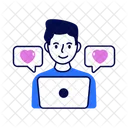 Chatten Auf Dem Laptop Online Kommunikation Kommunikation Symbol