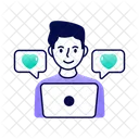 Chatting On Laptop  Icon
